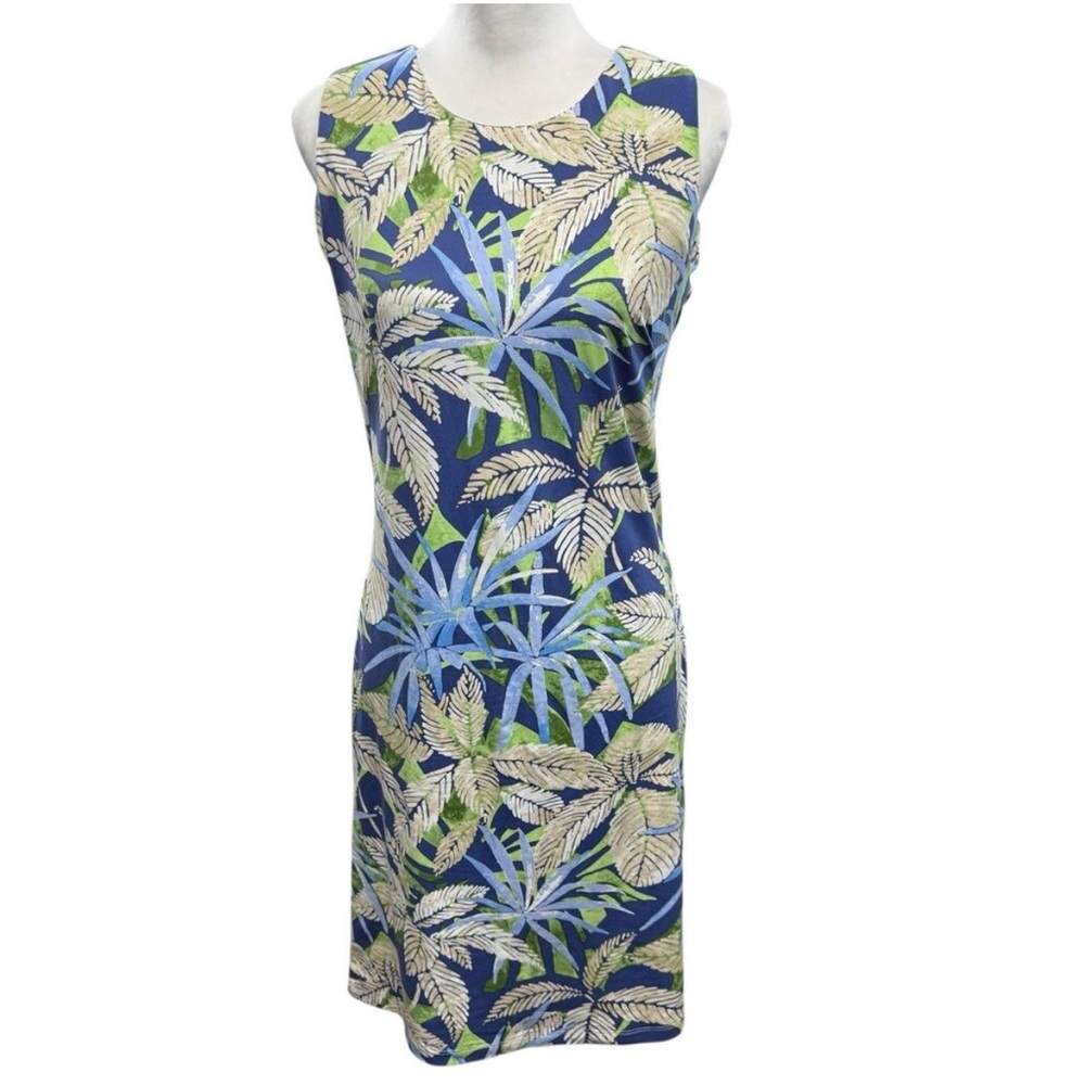 J. McLaughlin Sophia Dress Palm Floral Sheath Catalina Cloth Sleeveless Size XL